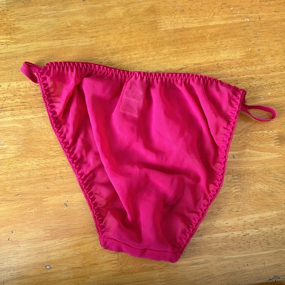 Bundle Halter Backless Pajama Night Dress Sleeveless & Pantie M Red Silky - Picture 6 of 6